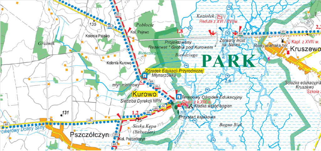 Mapa okolice Kurowa